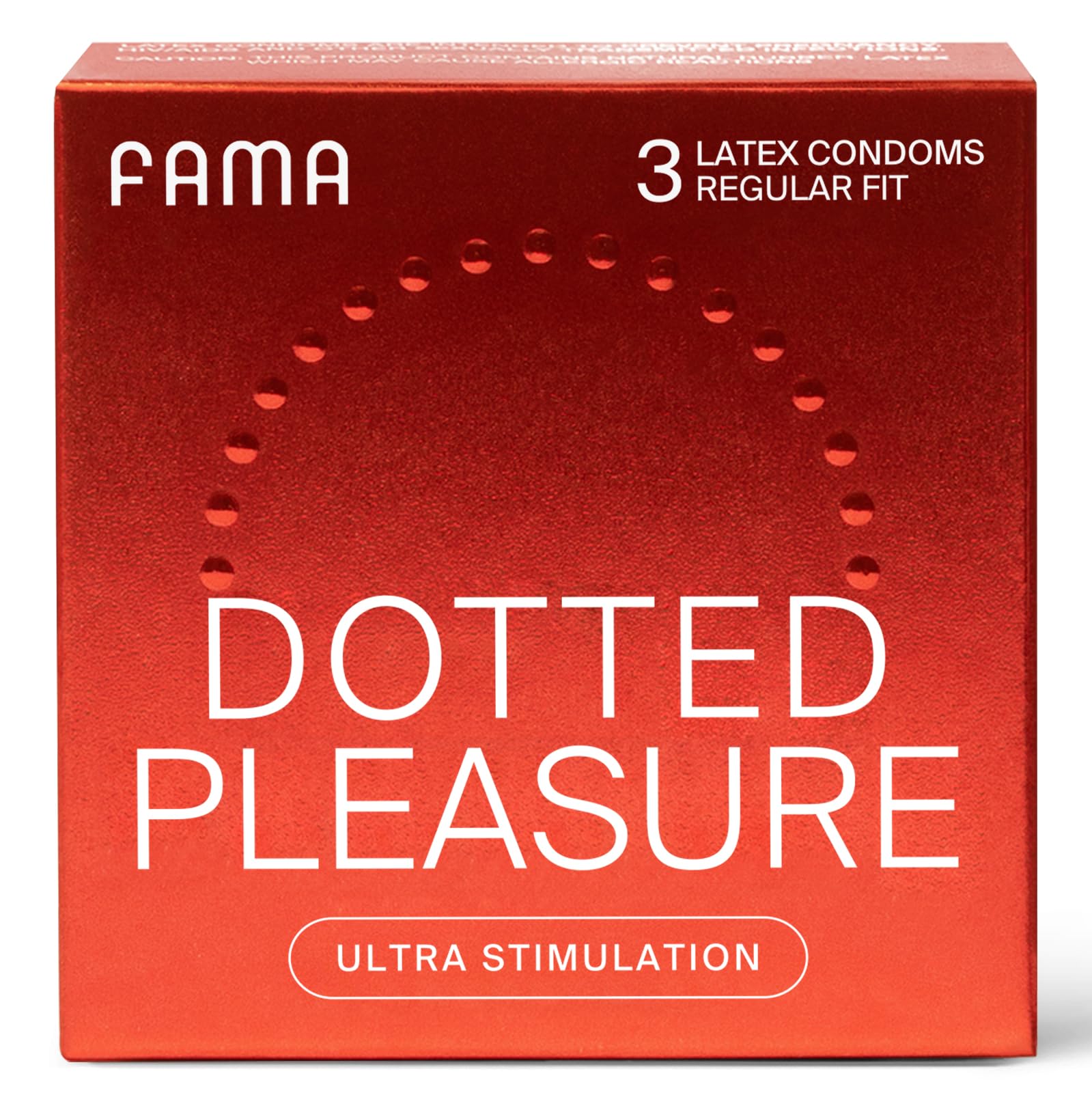 Amazon.com: FAMA Dotted Lubricated Condoms, Rasied Dots Texture for Ultra  Stimulation, Natural Latex, Lubricated Condoms, Triple Tested -3 Count :  Health & Household