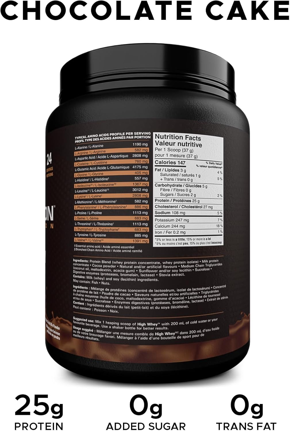 Revolution Nutrition Revolution Nutrition, High Whey, Protein Powder, Whey Isolate, Superior Formula, Gluten Free, Lean Muscle Mass For Men & Women, 25g of Protein Per Scoop, 908 g, 24 Servings (Chocolate Cake, 2 Pound) Chocolate Cake 2 Pound in use