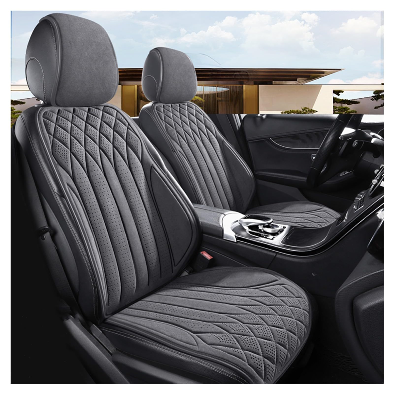 Car Seat Cover for Toyota Landcruiser,Universal Fit Suede Seat Protector with Non-Slip Bottom, for Sedan SUV Truck Van All Season