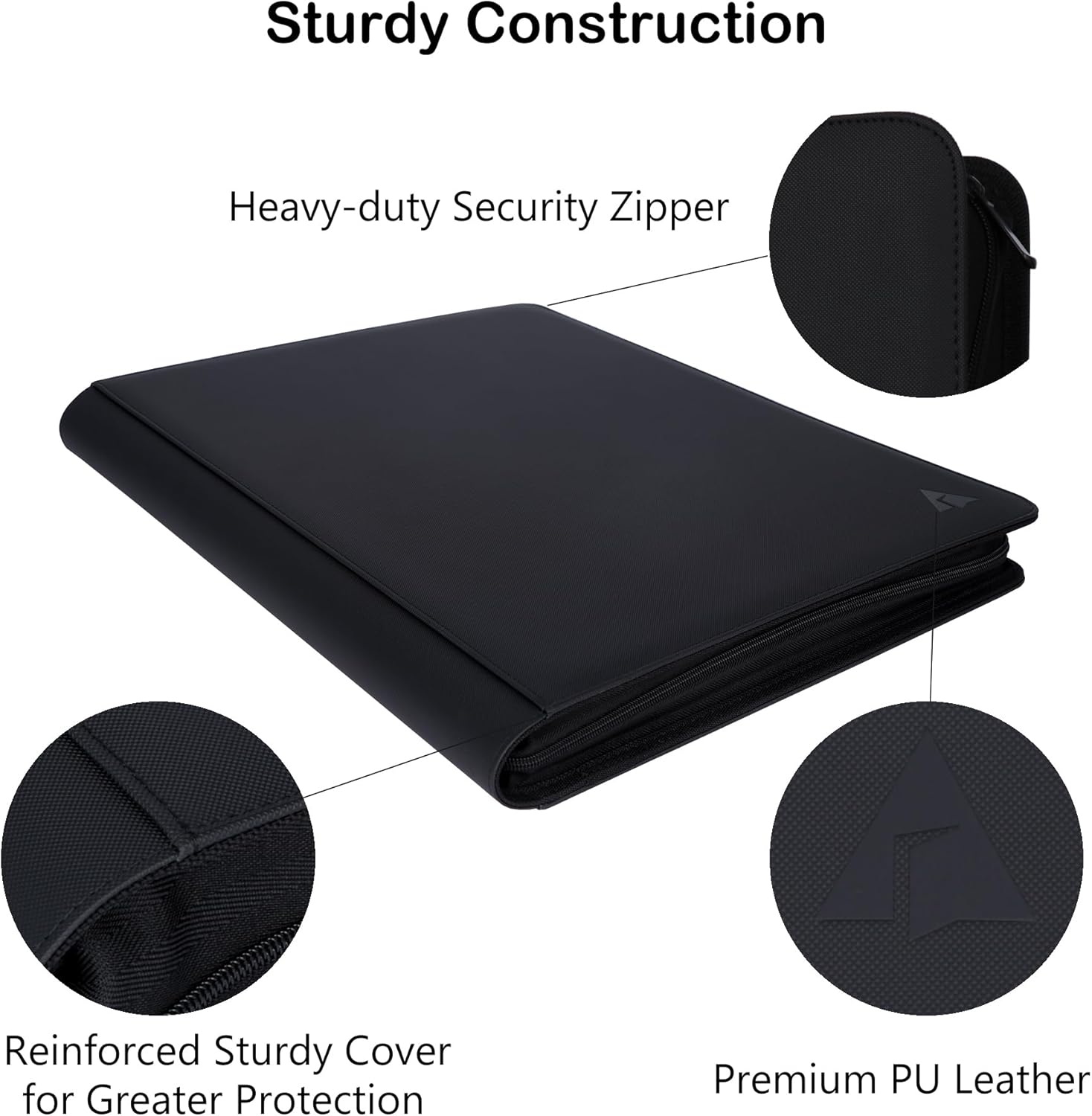 Rayvol Premium 16-Pocket Top loader Binder – Fits 512 Top loaders, Comes with 16 Transparent White Pages for 3" x 4" Top loaders