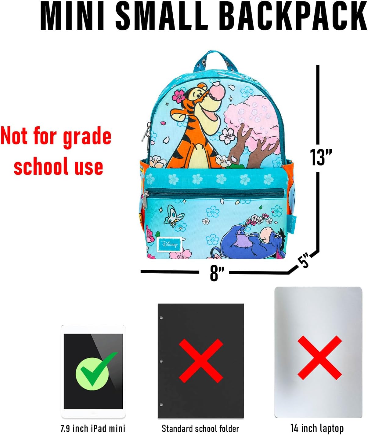 Disney Tigger Mini Backpack for Women Set - Bundle with 13" Winnie the Pooh Small Backpack Plus Stickers, More | Tigger Mini Bag for Women, Teens, Girls