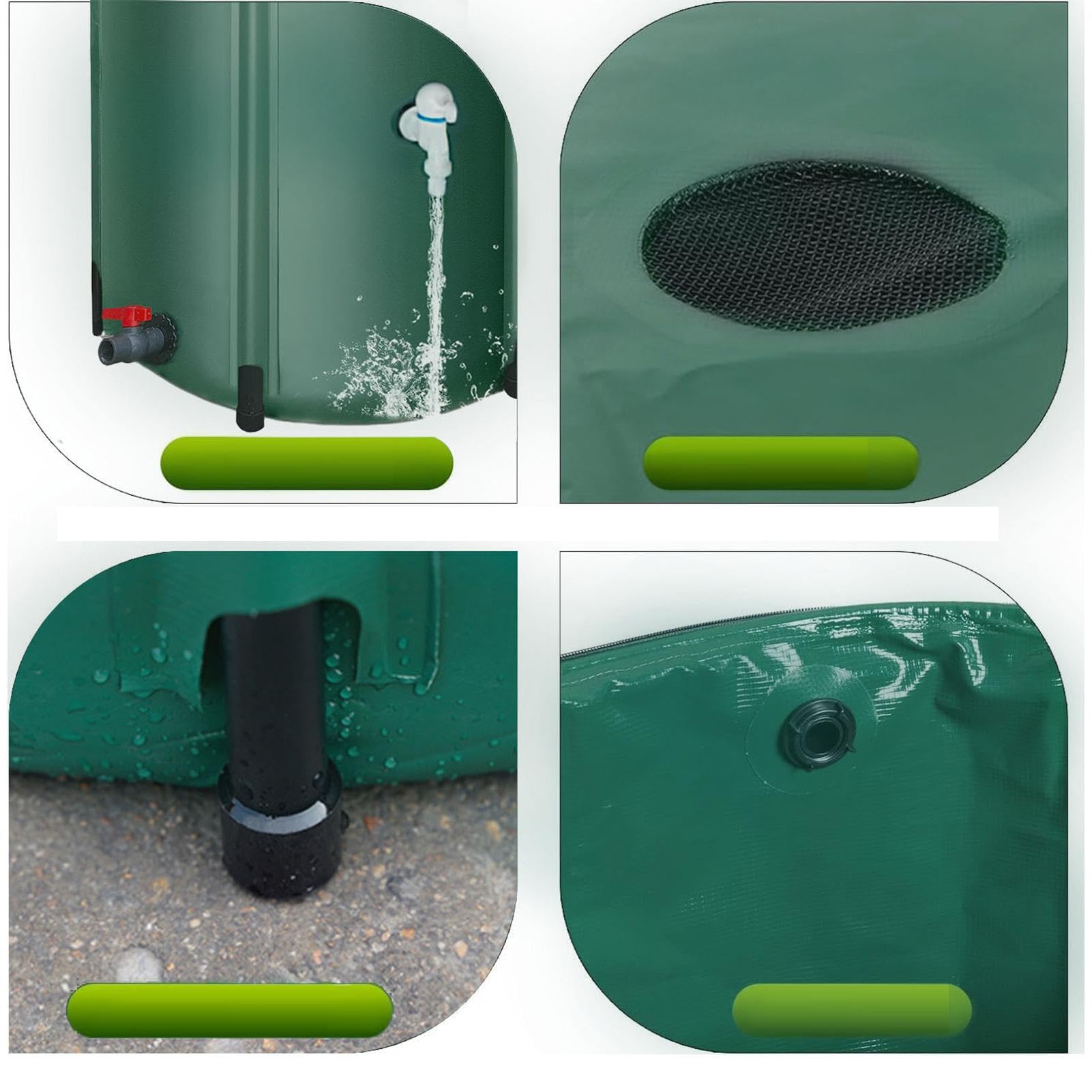 Barril de Lluvia Depósito de Recogida de Agua de Lluvia | Barril de Lluvia | Plegable de PVC de 26 galones | Tanque de Almacenamiento de Agua portátil contenedor de Recogida de Agua con tapón de Filtro