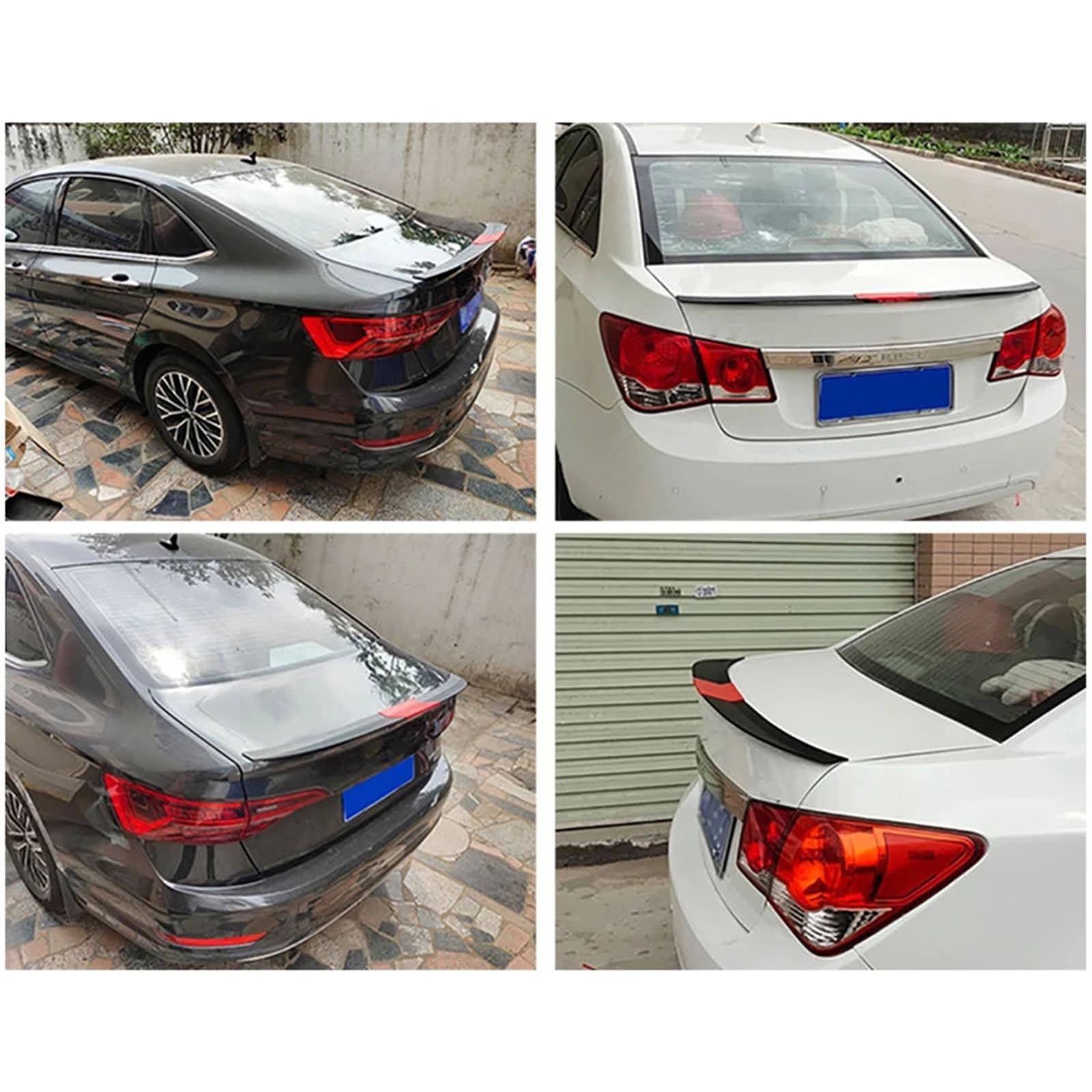 Spoiler in fibra di carbonio for auto, fai da te, rimontaggio, portellone del bagagliaio, universale, compatibile con BMW, Toyota, Honda, Kia, Hyundai, Opel, Mazda, VW, Tuning(Carbon fiber black)