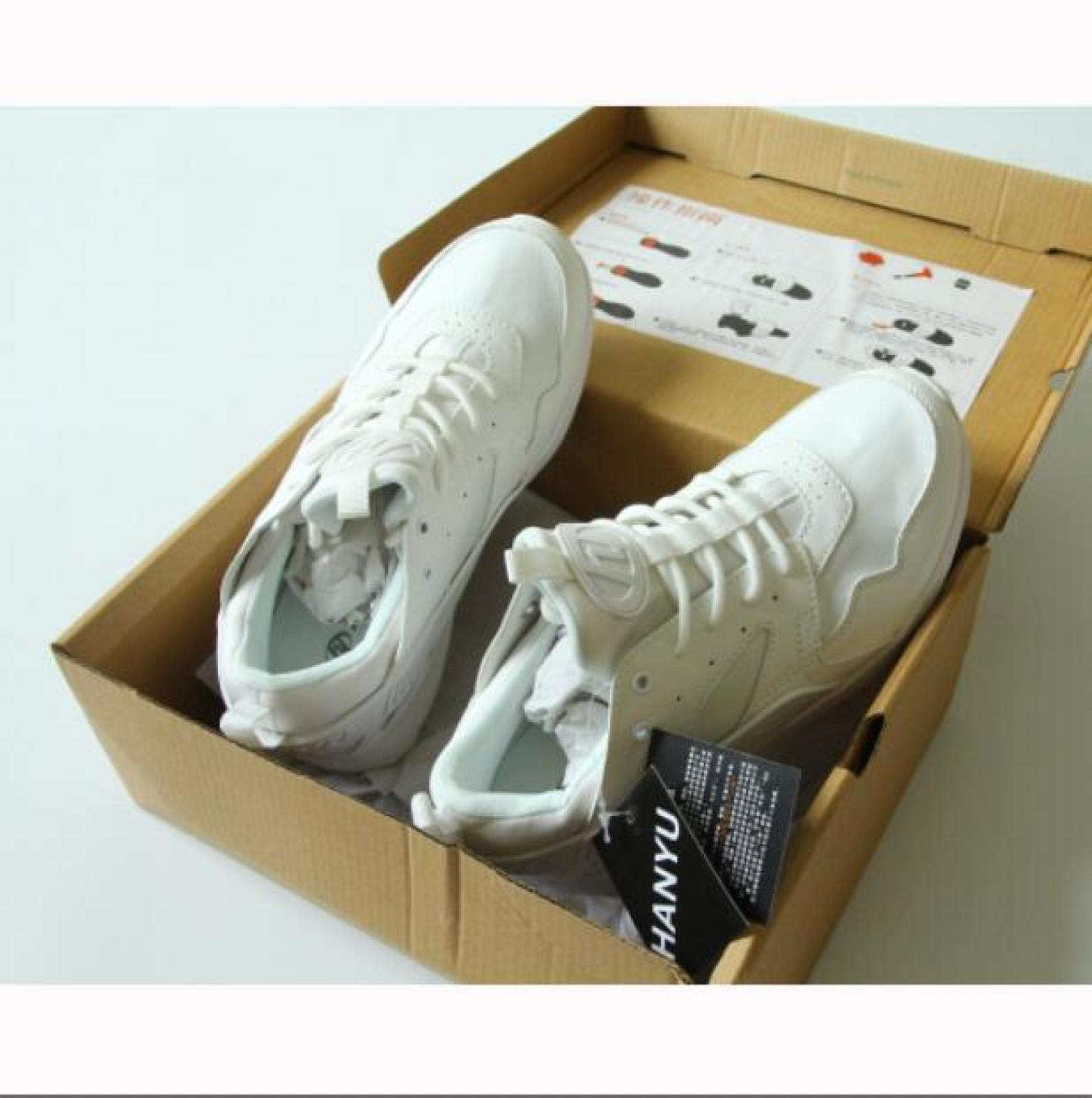 qmj Zapatos con Ruedas para Niñas Niños Calzado Deportivo Al Aire Libre Zapatillas para Skateboard Zapatilla con Rueda,White-40.5