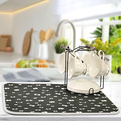 Miniatura 5 de Spooky Eyes Drying Dish Mat Washnable Absorbent Kitchen Counter Top Mat Drying Matt Kitchen Counter Tapete Para Cocina 16'' x 18''