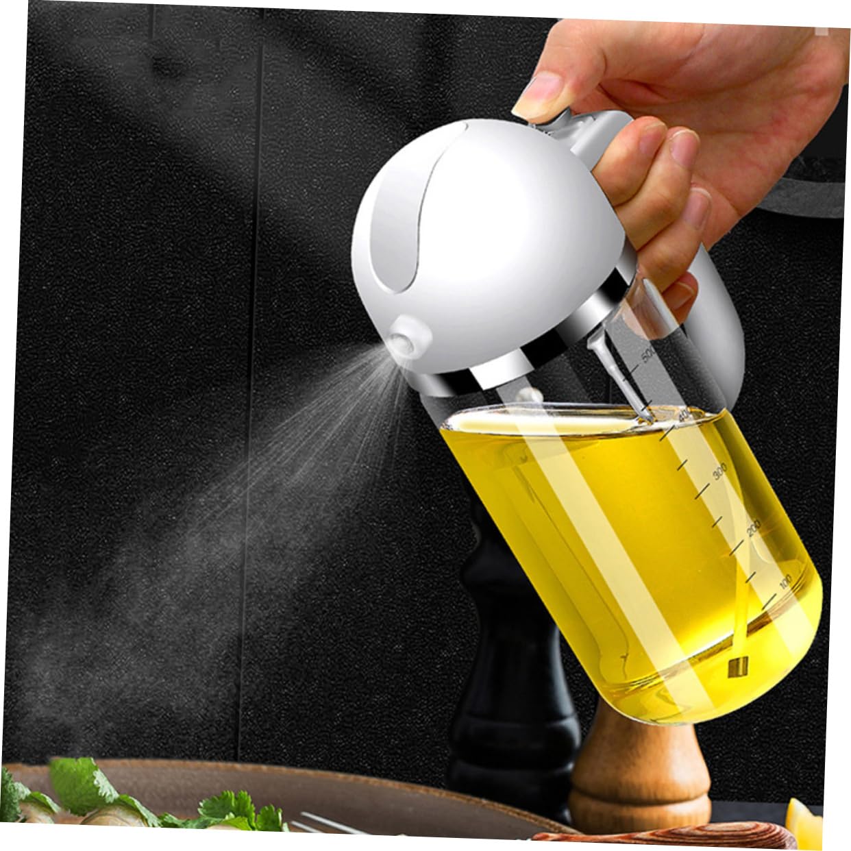 Pulvérisateur D'huile Automatique en Verre Blanc Cuisine