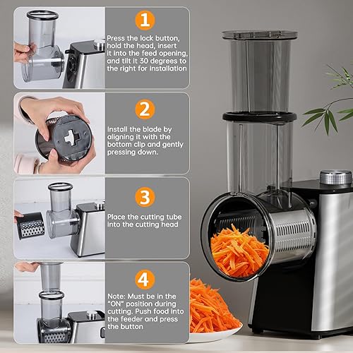 Miniatura 7 de 7 en 1 rallador eléctrico del queso, rebanador eléctrico de la cocina 350w para el queso, verduras y frutas