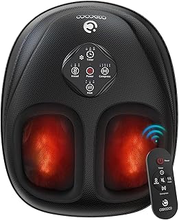 CooCoCo 2025 Upgrade Shiatsu Foot Massager with Heat, FSA Eligible Feet Massager for Plantar Fasciitis & Neuropathy, Foot Warmer with Kneading, Rolling, Compression, Remote Control