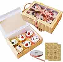 ITC 6-Count Cupcake Boxes - Pack Of 10 With Window, Food Grade Cupcake Carriers