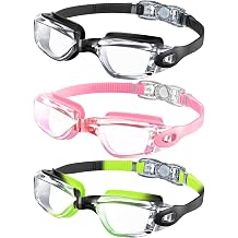 NSSIW Kids Goggles for 4-16, Kids Swimming Goggles Anti Fog No Leaking, 3 Pack Swim Goggles for Boys Girls Youth