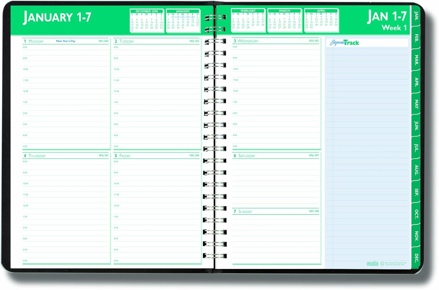 House of Doolittle Express Track Weekly/Monthly Planner 13 Months January 2015 to January 2016, 8.5 x 11 Inches, Black Cover, Recycled (HOD29602-15)