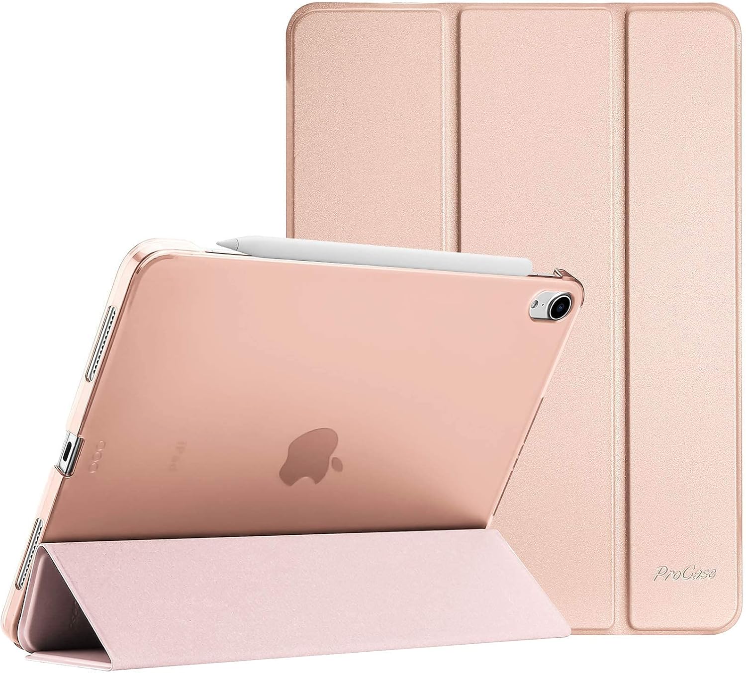 ProCase iPad Air 4 Case 10.9 Inch 2020 iPad Air 4th Generation Case A2316 A2324 A2325 A2072 Bundle with Pencil Holder Sticker for Apple Pencil 1st and 2nd Gen, Elastic Stylus Pocket Pouch Pen Sleeve