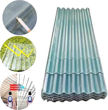 Corrugated Roofing Sheets,Clear Roof Sheeting,Cladding Walling Sheeting,Replacement Roof Panel,Building Roofing Material,FRP Daylighting Panels for Greenhouse,1.2mm Thick (0.9x1.2m/35x47in)