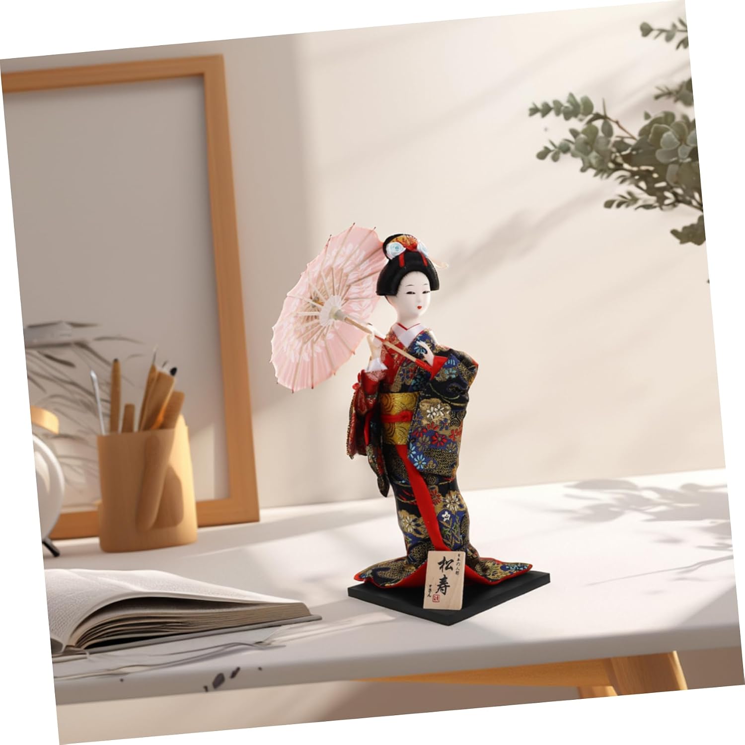 Alipis Japanese Kimono Doll Decor Collectible Figurine for Souvenir and Traditional for Office and Living Room Decoration