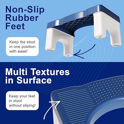 Miniatura 4 de Taburete de inodoro para adultos, escalón de inodoro de plástico resistente para adultos, inodoro portátil para baño, taburete para orinal para