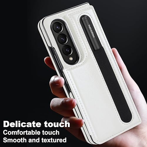 Miniatura 3 de Funda tipo cartera para Samsung Galaxy Z Fold 3 con soporte para tarjeta de crédito y soporte para S-Pen, cuero de alta calidad, cierre magnético