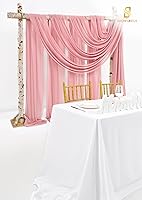 Vista 103 de Tela para envolver arco de boda, 4 paneles de 28 x 20 pies, cortinas de arco de boda rosa para ceremonia, cortinas de tela de gasa para cenador