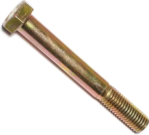 Miniatura 28 de 014973253592 Tornillos hexagonales gruesos de grado 8, 1/2-13 x 4, pieza-4, amarillo