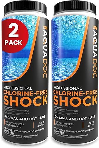 Aquadoc - Shock de Spa Sin Cloro para Jacuzzi - 32oz (Paquete de 2) - Tratamiento Sin Cloro y Shock Mejorado para Asistir al Bromo - Hecho en EE.UU
