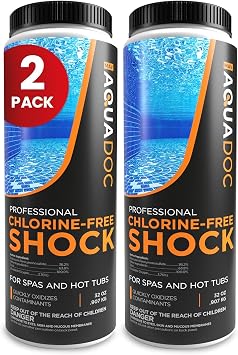 AquaDoc Non Chlorine Hot Tub Shock - 32oz 2 Pack - Enhanced Spa Shock to Assist Bromine and Chlorine - Spa Oxidizer Made in USA