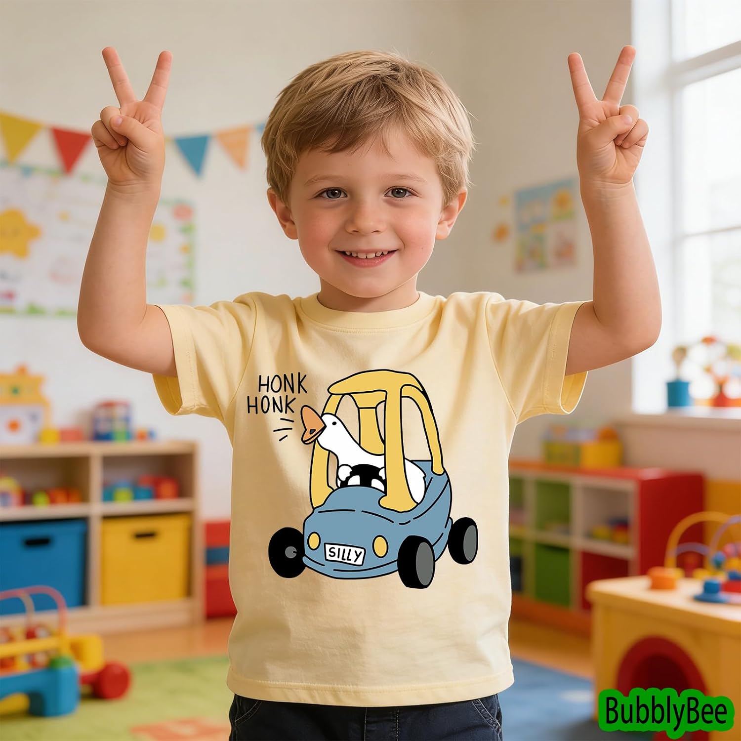 Boys Girls Short Sleeve Shirts Toddler Zoo Dino Silly Goose Cowboy in Training T-Shirts Kids Cotton Tops Tee 2-7 Years image 2