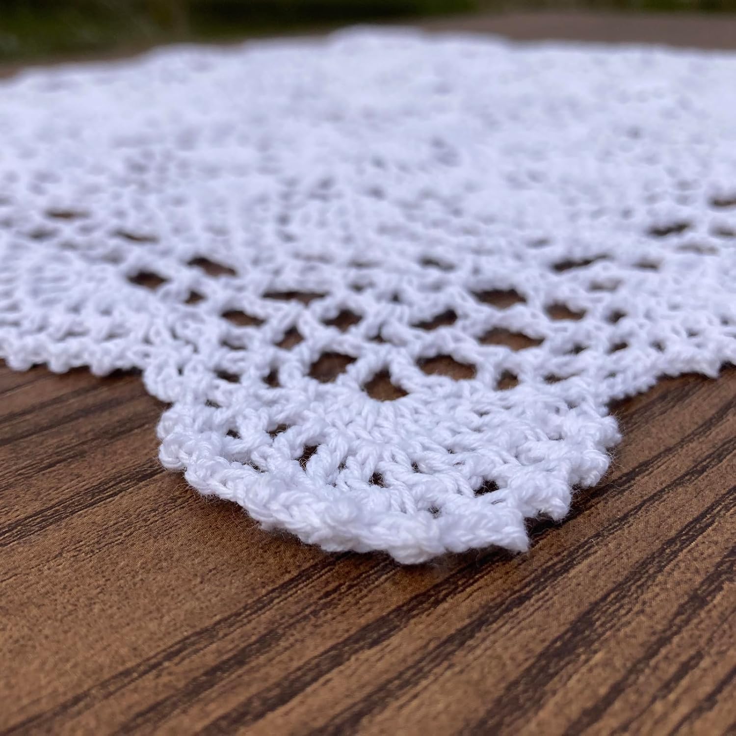 Hsvanyr White Handmade Crochet Lace Square Table Cloth Doilies Centerpieces Dining Room Mats 31inches, Table Cover for Wedding Banquet Holiday Dinner Tables