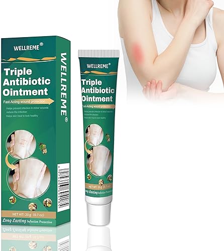 Ungüento curativo de heridas 0.71 oz, ungüento antibiótico triple, alivia las abrasiones de la piel, cuidado rápido para cortes, quemaduras y