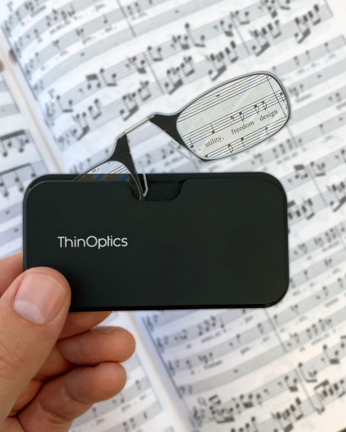 ThinOptics Find Your Strength Clarity Kit Rectangular Reading Glasses, Black, 44.45 mm + 2.5 - Image 3