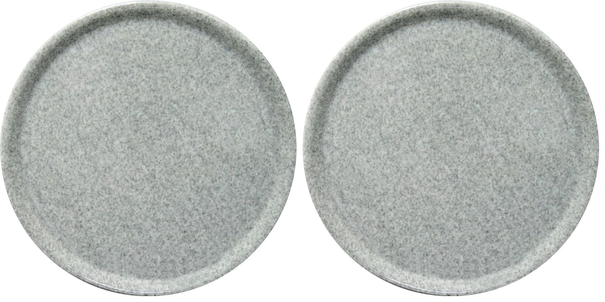 HENDI Assiette à pizza ronde, porcelaine, motif: granite, conviennent pour la lave-vaisselle et les fours à micro-ondes, ⌀330 mm, gris (Lot de 2)