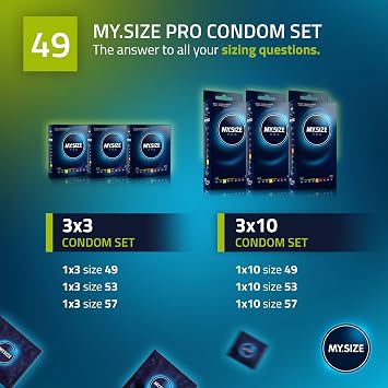 MY.SIZE PRO Condom Size 2, 49 mm, 36 Condoms - Perfect fit and a Suitable Size for Everybody