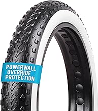Vee Tires Mission Command E-Bike Tire, 20" Bike Tire for Street Commuting & Hard-Packed Trails, Low-Profile Central Tread with V-Block Side Lugs, Powerwall Override Protection, Wire Bead, White