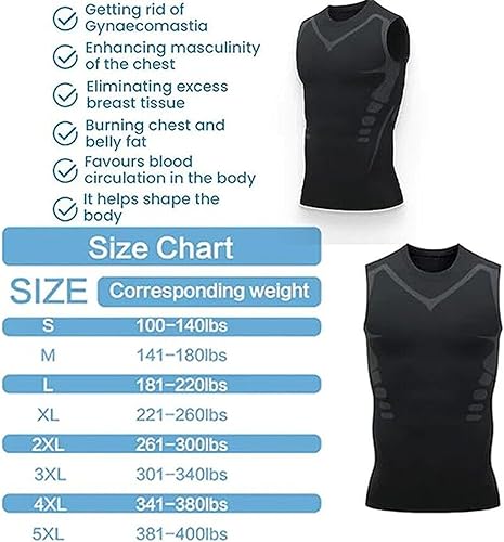 Miniatura 7 de Chaleco de modelado iónico, Energxcel Ionic Shaping Vest Version Ionic Shaping Vest, Guys Men Chest Compression Top