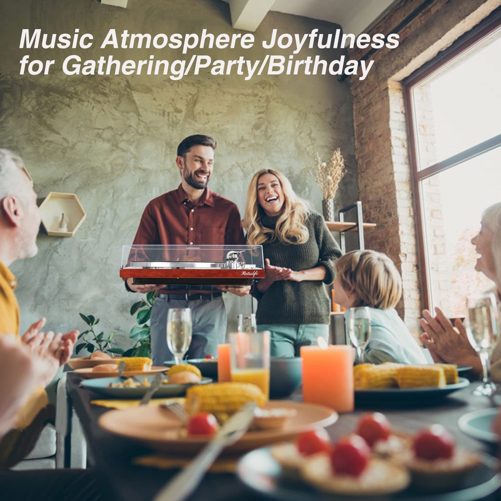 Buy Turntable Record Player Bluetooth Builtin Phono Preamp 2Speed