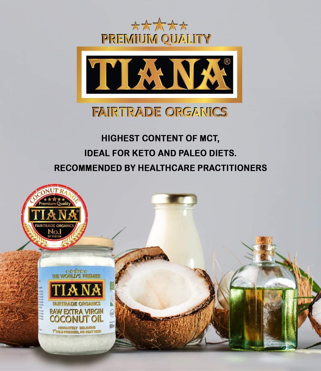 TIANA Fair Trade Organics Raw Extra Virgin Coconut Oil 500 ml