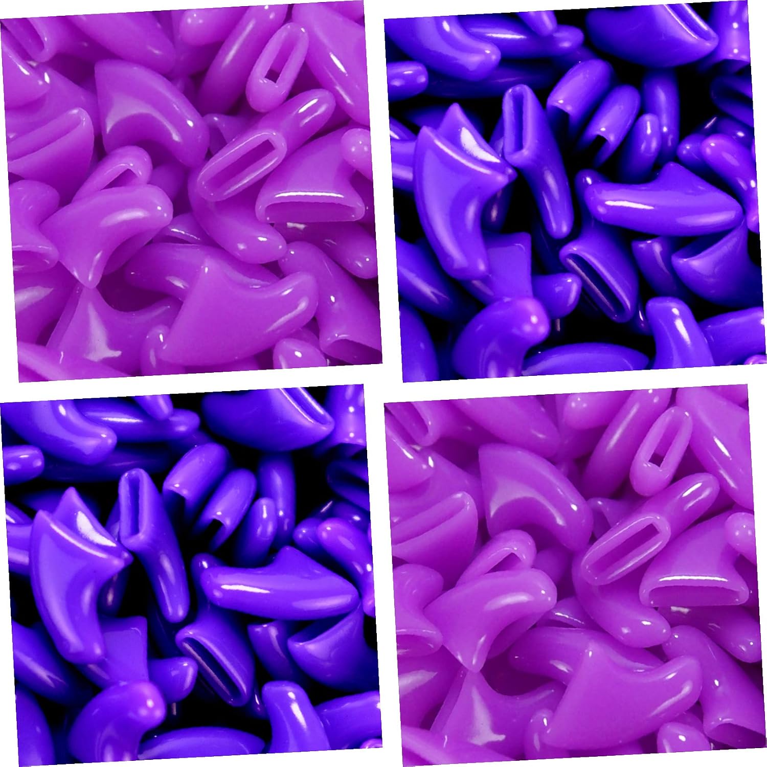 zetpo 80 pcs Cat Claw Covers | Cat Nail Caps | with Adhesives and Applicators (XS, Purple, Violet)
