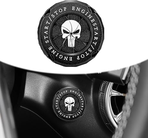 ZKFAR 1 anillo decorativo de arranque de automóvil con un solo botón, cubierta giratoria antiarañazos, cubierta protectora oculta para interruptor