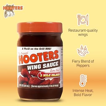 Hooters Wing Sauce, 3 Mile Island, 12 Ounce (Pack of 6)