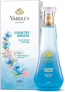 Yardley London Country Breeze Perfume Spray for Women | Floral Fruity Scent with Verbena & Tulips | 90% Naturally Derived | Long Lasting Fragrance | 100ml