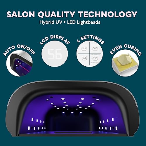 Miniatura 2 de SUNUV SUN3 - Luz UV profesional para uñas de gel, lámpara LED de uñas para esmalte de gel con 4 temporizadores y sensor, 39 cuentas LED, secadora UV