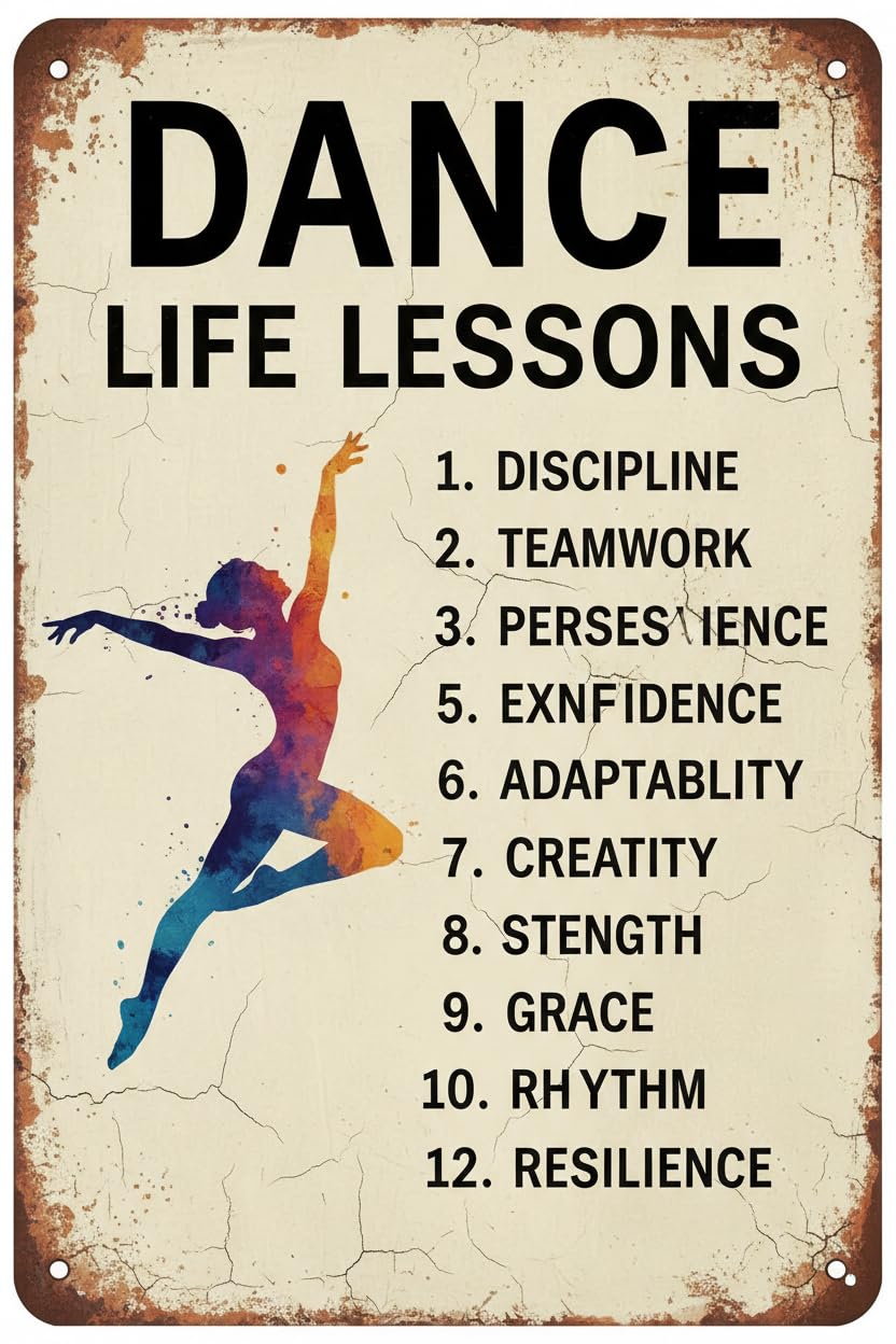 Inspirational Dance Life Lessons Tin Sign, 8x12 Inch