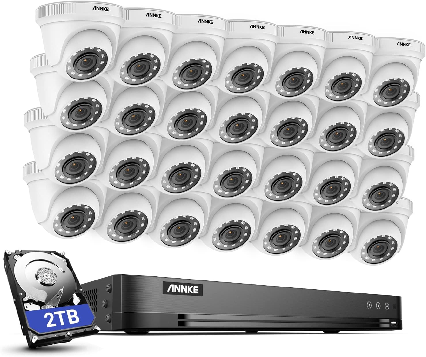 ANNKE 1080p Überwachungskamera System 8CH HD 3K Lite HDMI DVR Recorder mit 4 X Aussen 1080p