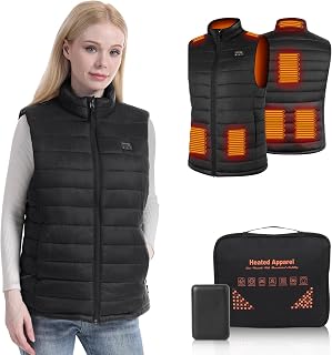 Rtdep Heated Vest for Women, Heated Gilet with 8 Heating Zones, Heated Clothing with Battery Pack, Heated Body Warmer Slim Fit Womens Heated Jacket Winter Warm Lightweight Heated Coat