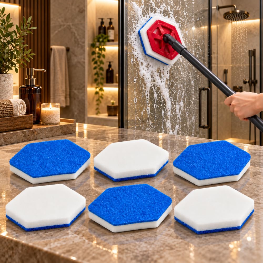Mopp Schwammpads für Vileda Bath Magic 150343, 6er Ersatzset