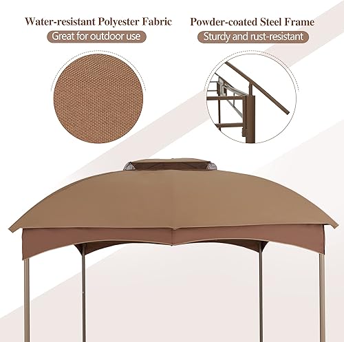 Miniatura 7 de Sophia & William Gazebo suave de 10 x 12 pies, cenador de doble techo para exteriores con paredes laterales de red, para patio, jardín