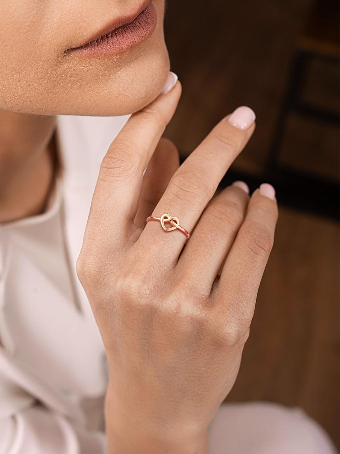 Silvora 925 Sterling Silver Knot Ring Promise Ring Heart Love Rings for Women Band Ring Size 4-12, With Gift Box