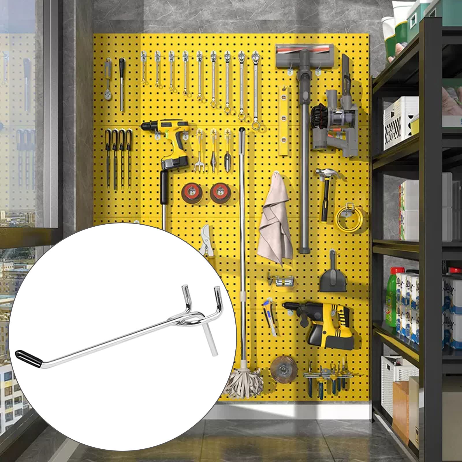 SENENQU 100PCS 4 Inch Pegboard Hooks Peg Board Hooks Accessories Fit 1 8 And 1 4 Peg Board With Rubber Tipped Metal Pegboard Hooks For Garage Office Kitchen Store - View #7