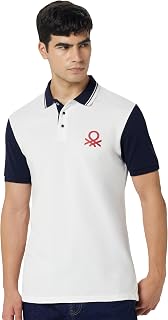 United Colors of Benetton Men Cotton Regular Fit Polo Shirt (3089J7112I_901 M) White