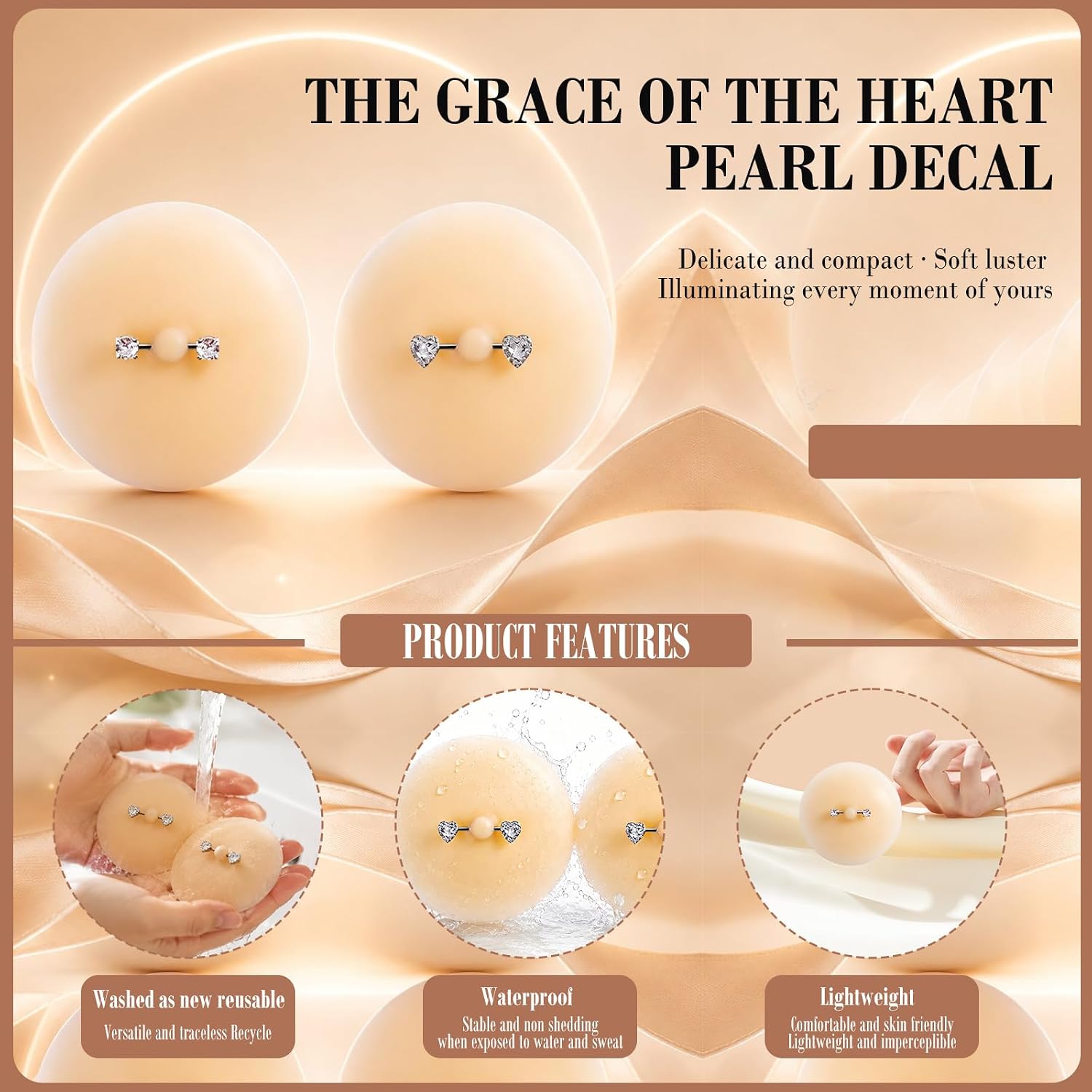Pacify 4 Pcs Silicone Nipple Covers with Fake Nipple Piercing image 3