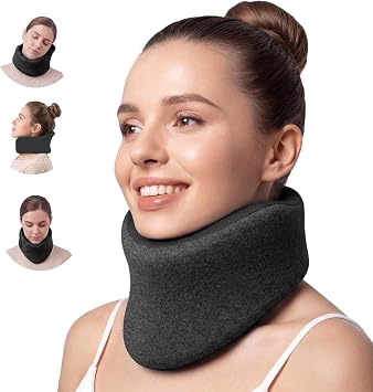 Neck Brace Cervical Collar for Neck & Travel Support Memory Foam for Post-Op, Neck Strain & Chronic Head Drooping Adjustable Velcro Relieves Pain & Pressure