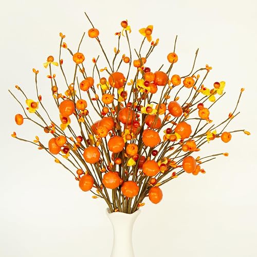8-Pack Fall Stems Artificial Fall Picks 17" Tall with Mini